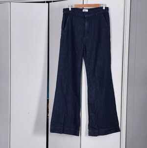 AskK NY Women's Indigo Linen Dark Blue Jeans